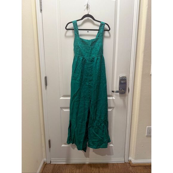 Sea Lustre Lucia Maxi Dress Green  Linen Summer Resort Boho Vacation Size S/M NW - Picture 5 of 8